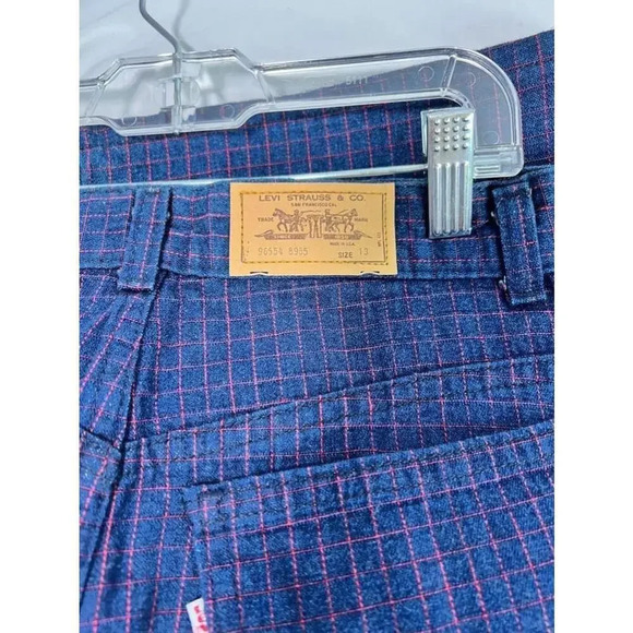 Vintage 1984 Levi's white tag RARE Blue and Red striped Skirt Size 13 - Picture 3 of 8